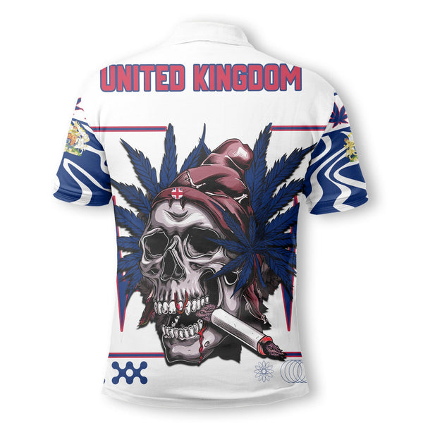 United Kingdom Polo Shirt Flag & Coat Of Arms Marijuanas Style