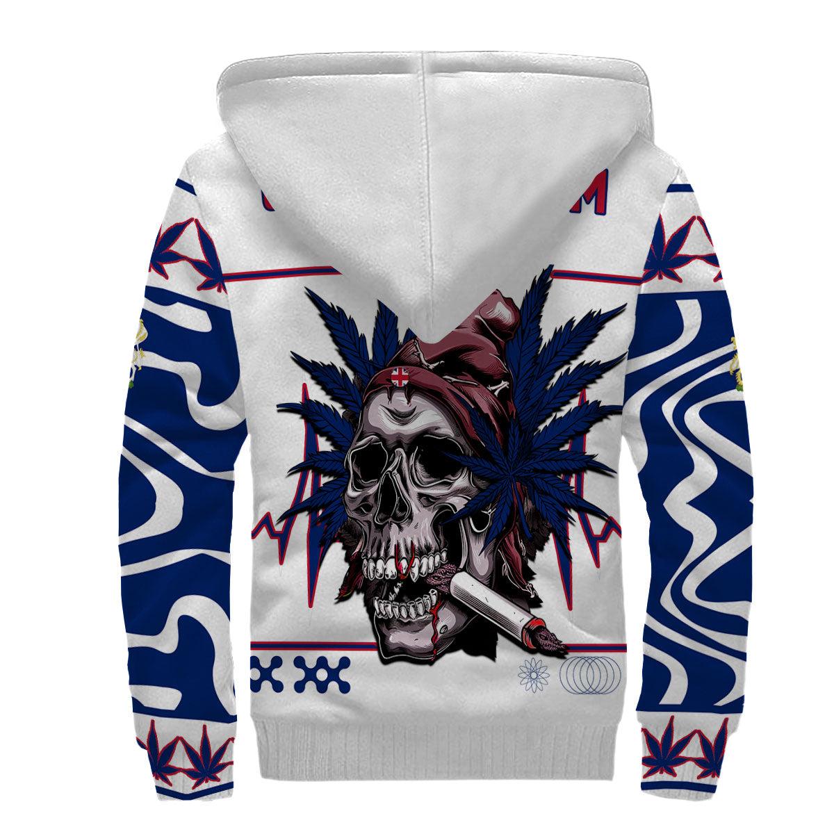 United Kingdom Sherpa Hoodie Flag & Coat Of Arms Marijuanas Style