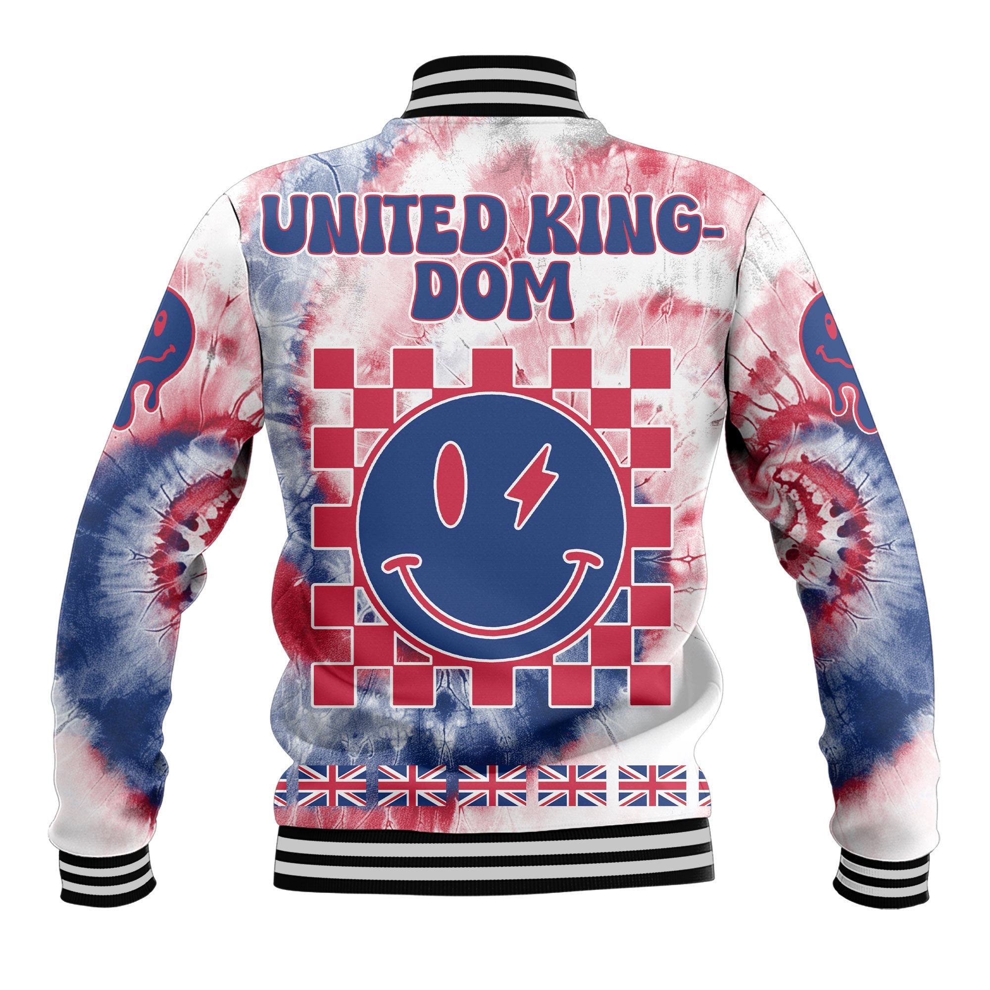 United Kingdom Baseball Jacket Custom Tie Dye Style 3