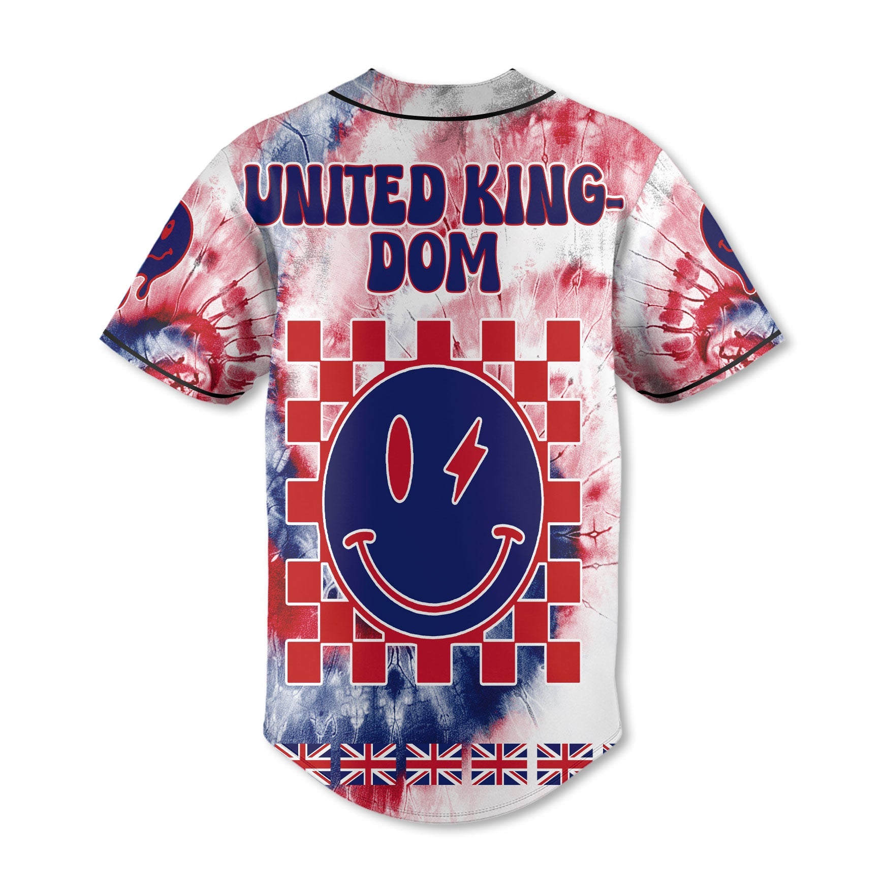 United Kingdom Baseball Jersey Custom Tie Dye Style 3