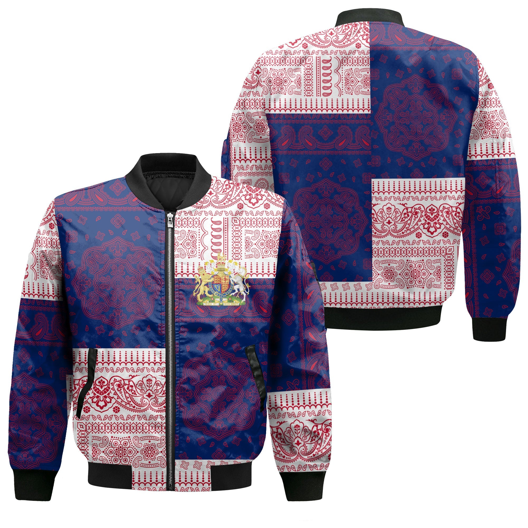 United Kingdom Bomber Jacket Flag And Paisley Basic Style 1