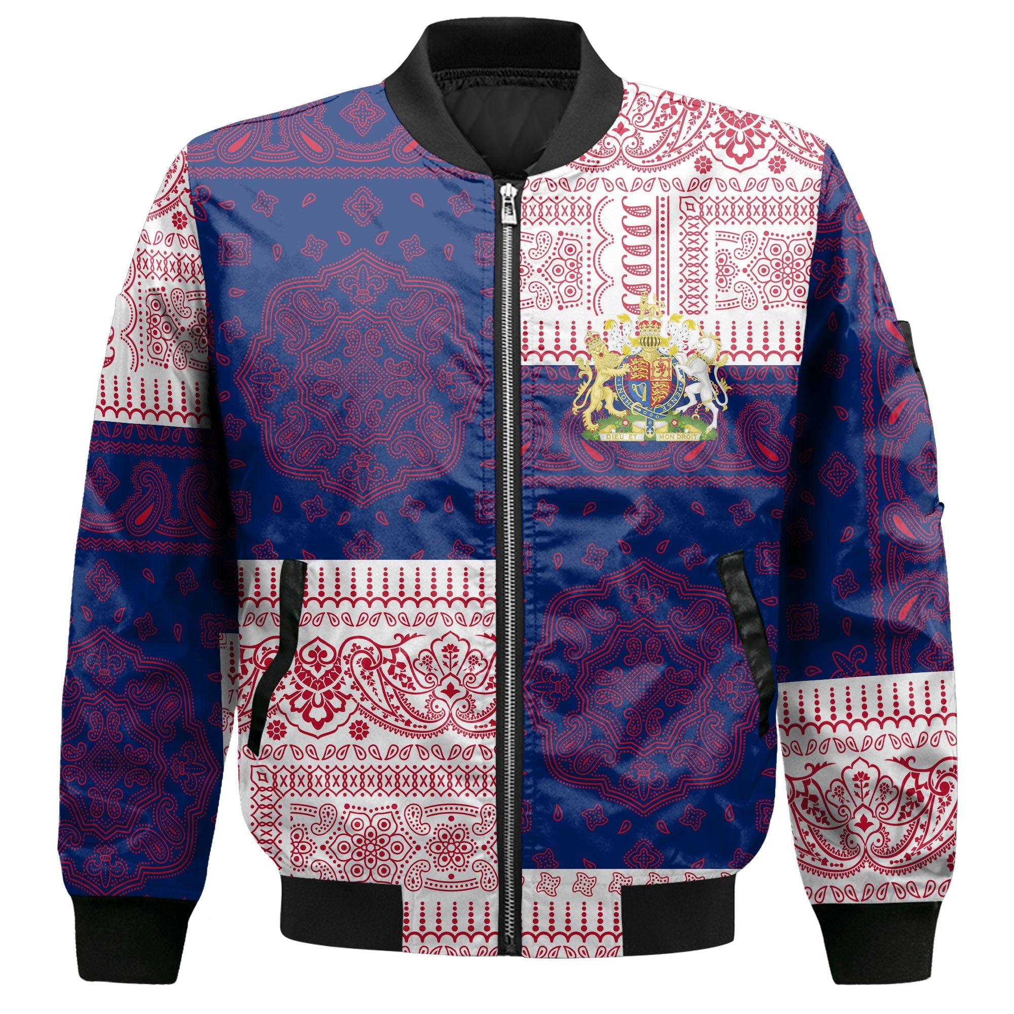 United Kingdom Bomber Jacket Flag And Paisley Basic Style 2