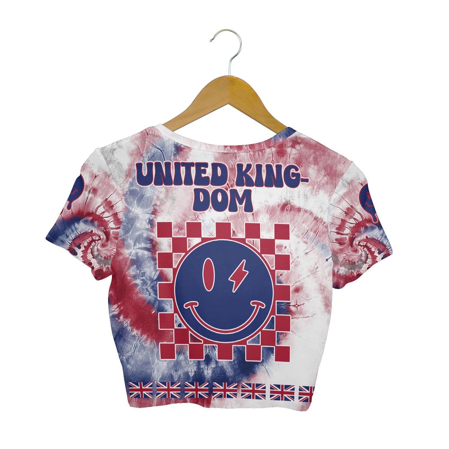 United Kingdom Croptop T Shirt Custom Tie Dye Style 2