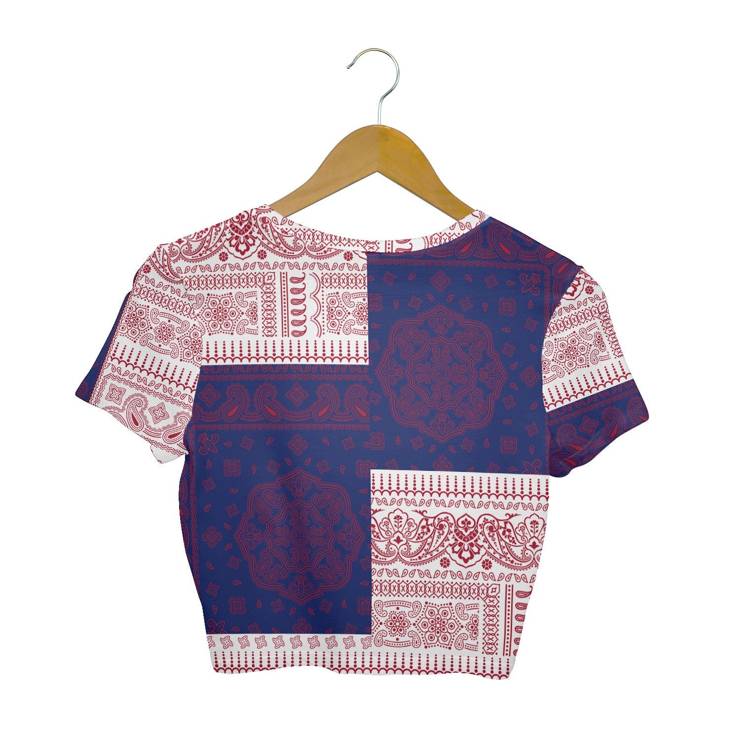 United Kingdom Croptop T Shirt Flag And Paisley Basic Style 2