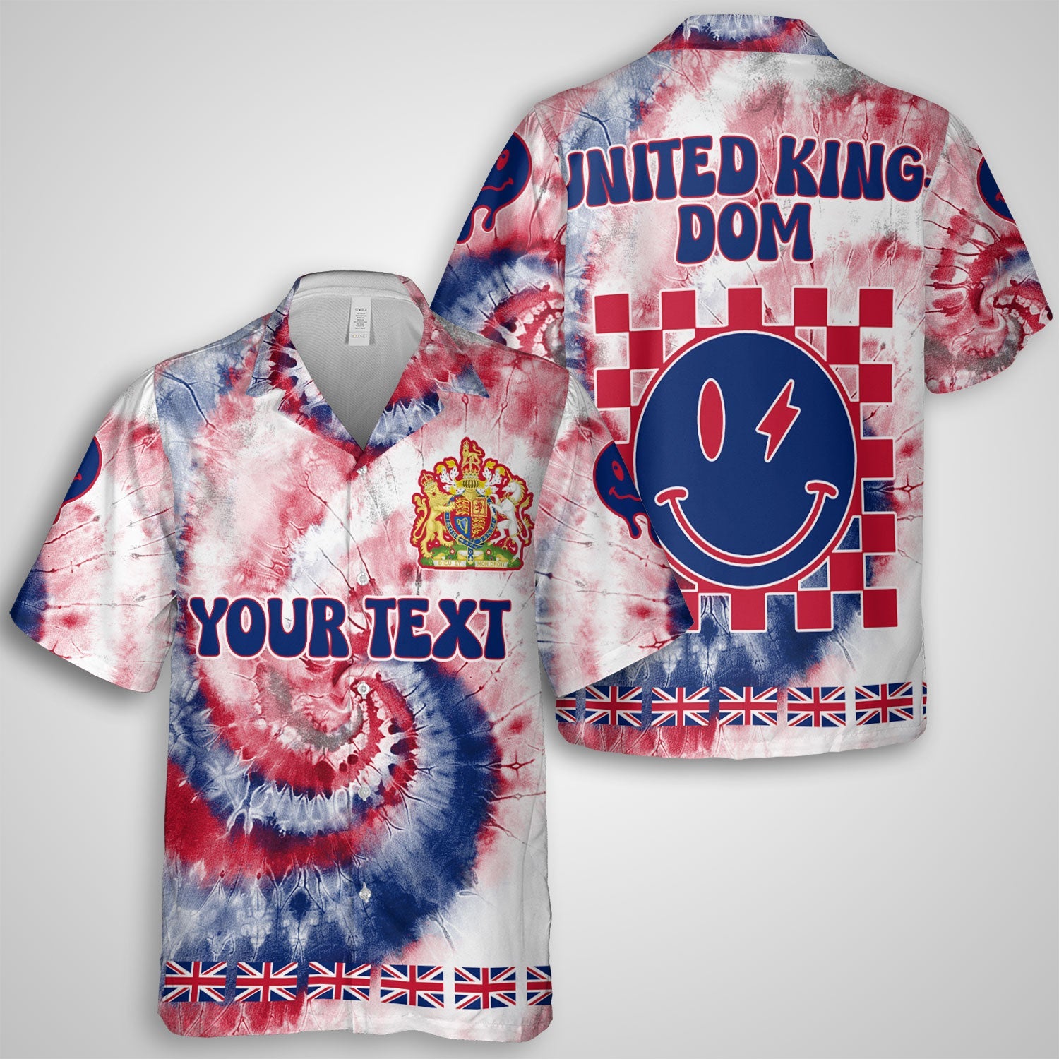 United Kingdom Hawaiian Shirt Custom Tie Dye Style 1