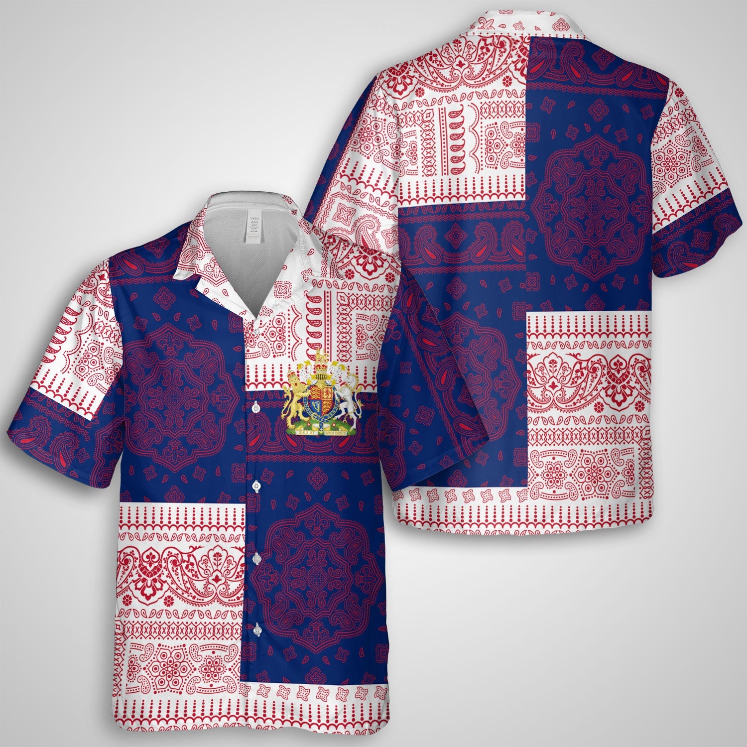 United Kingdom Hawaiian Shirt Flag And Paisley Basic Style 1