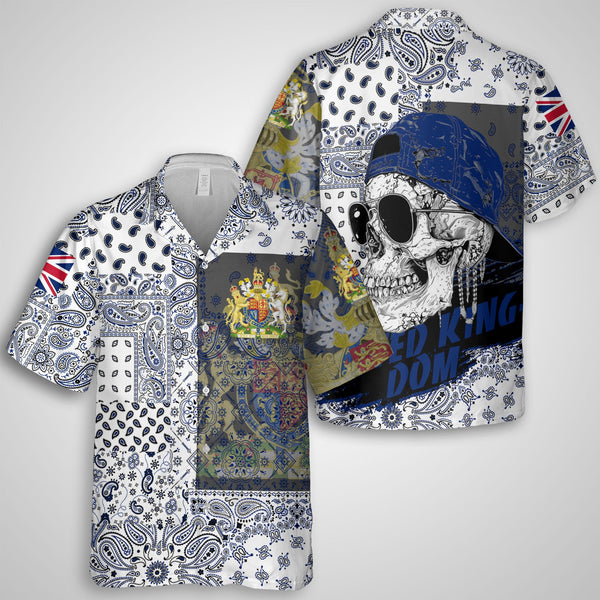 United Kingdom Hawaiian Shirt Paisley Flag And Skull Style 1