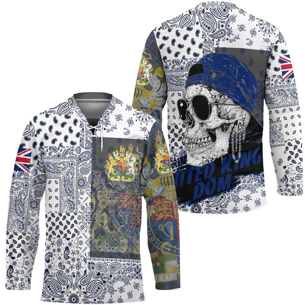 United Kingdom Hockey Jersey Paisley Flag And Skull Style 1