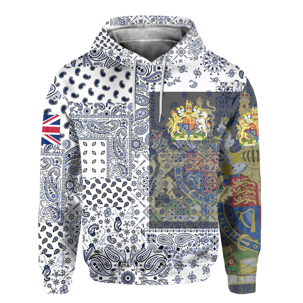 United Kingdom Hoodie Paisley Flag And Skull Style 2