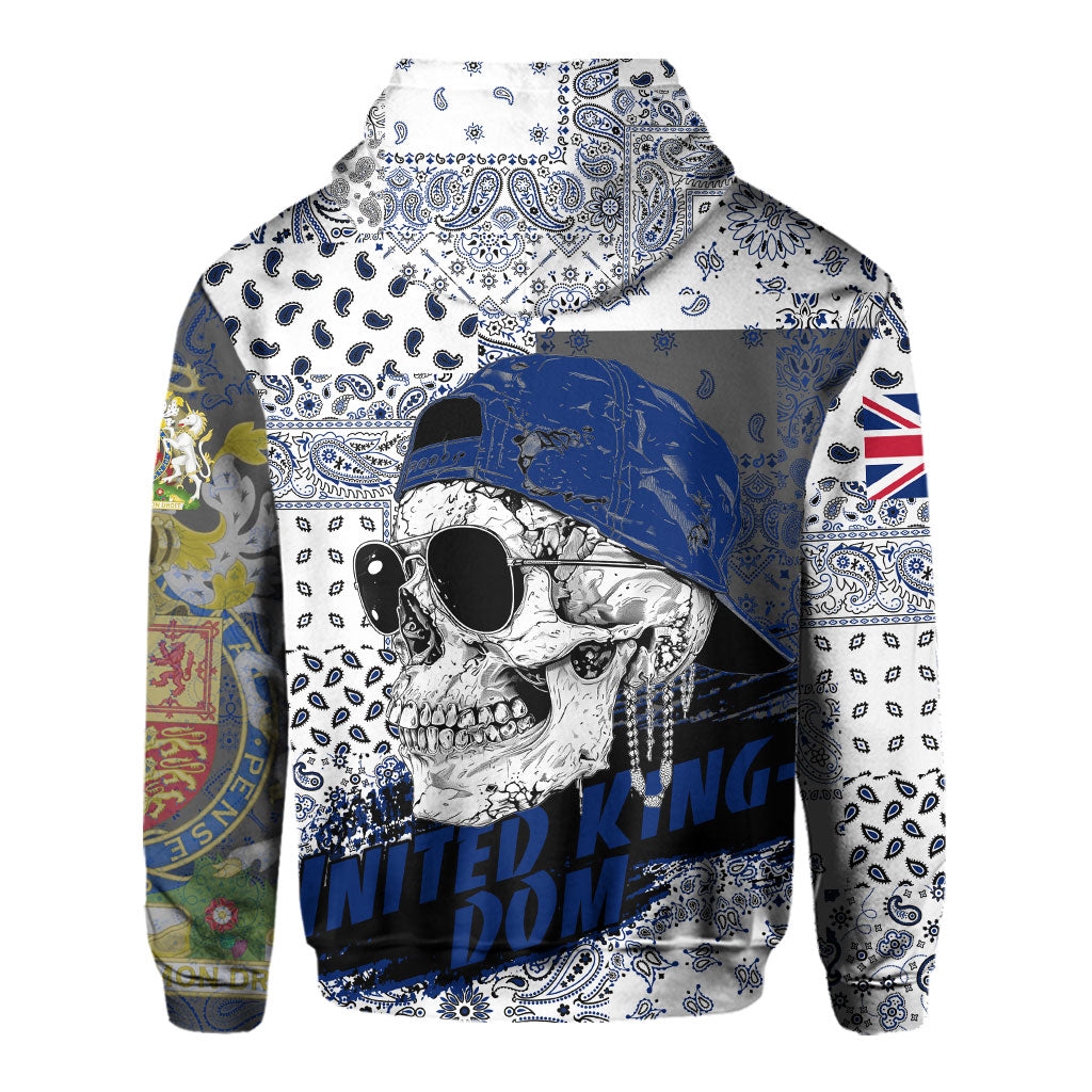 United Kingdom Hoodie Paisley Flag And Skull Style 3