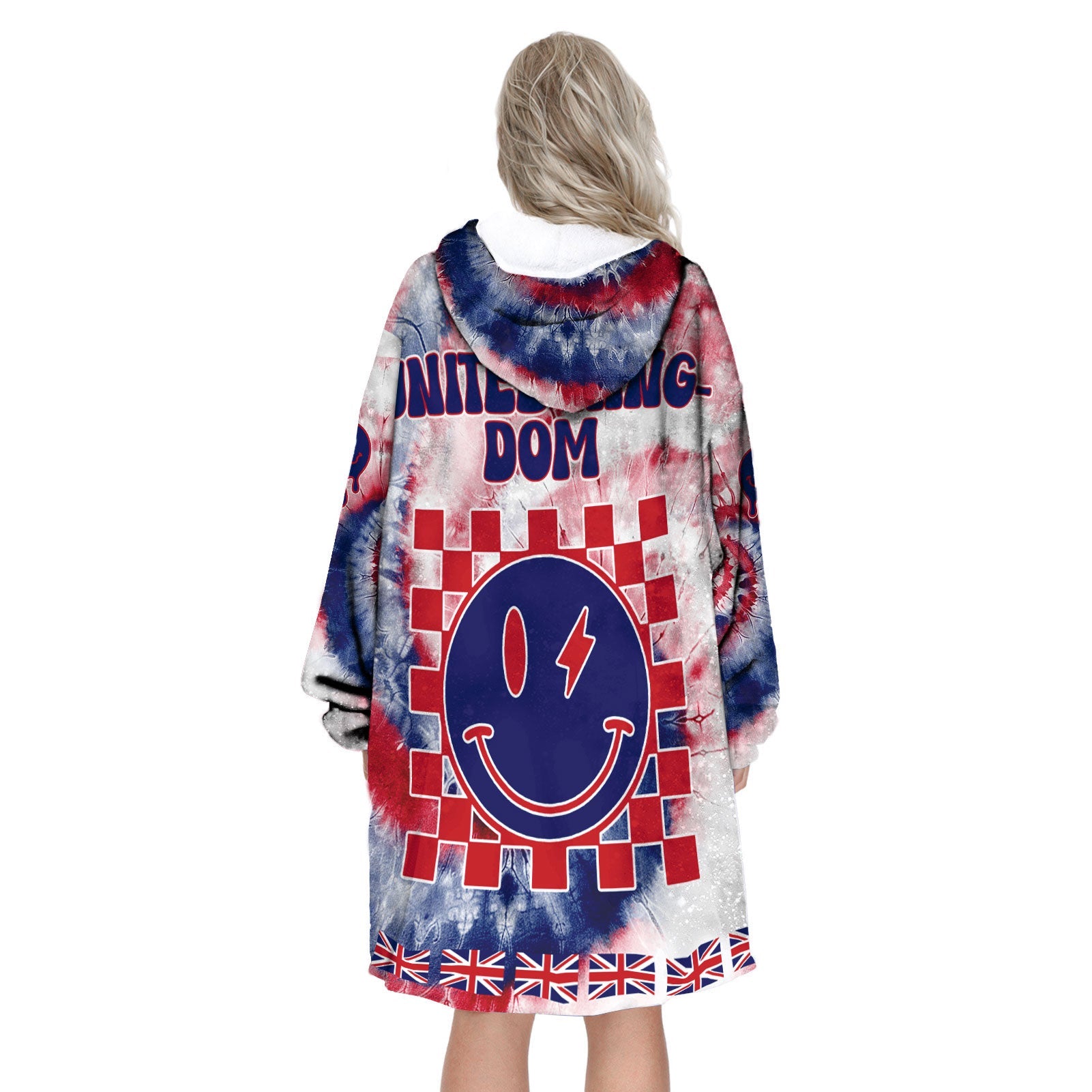 United Kingdom Hoodie Blanket Custom Tie Dye Style 3