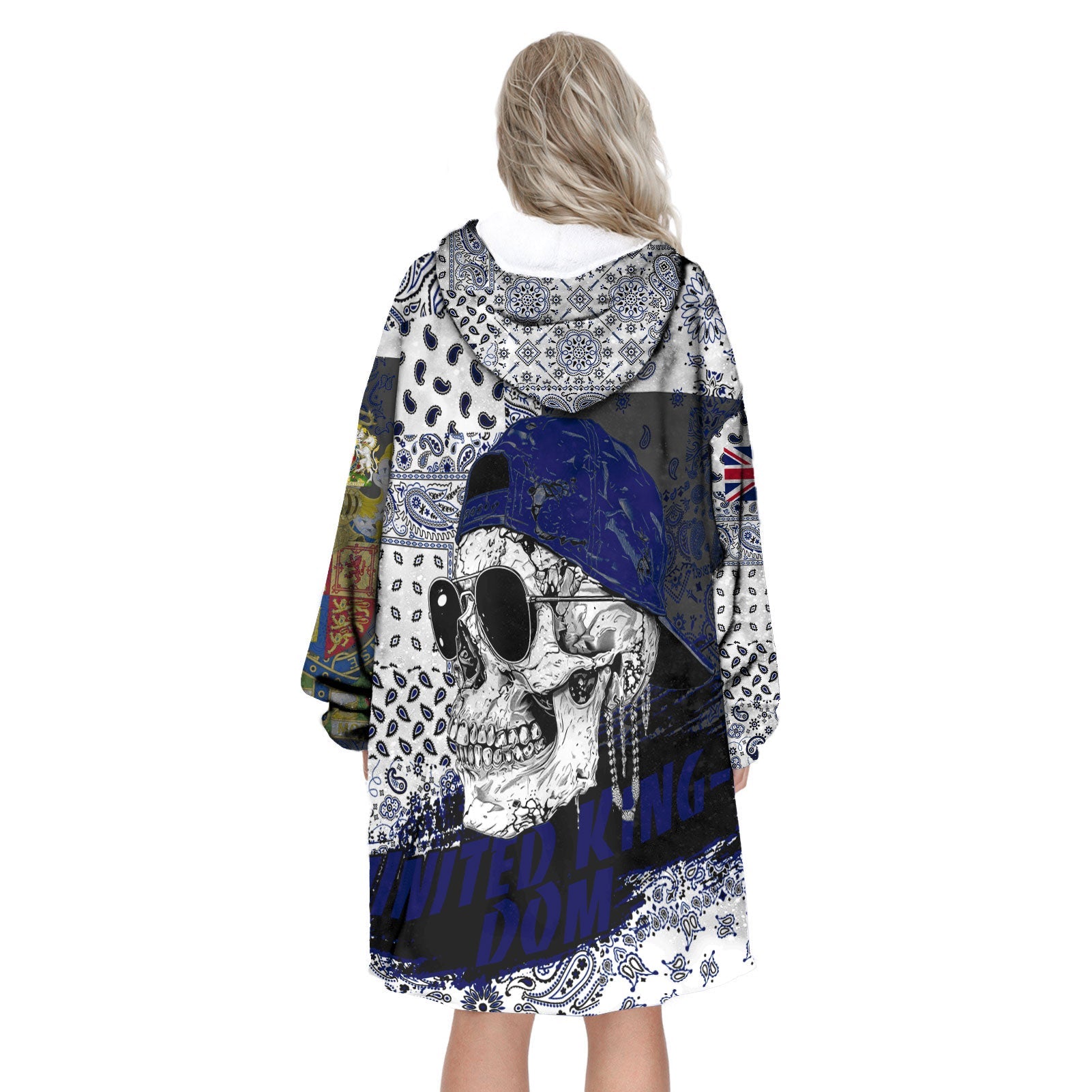 United Kingdom Hoodie Blanket Paisley Flag And Skull Style 3