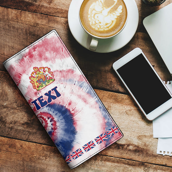 United Kingdom Leather Wallet Custom Tie Dye Style 1