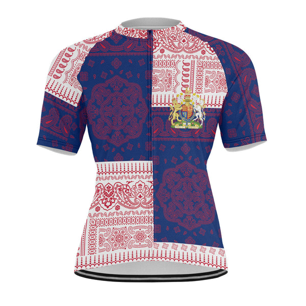 United Kingdom Men Cycling Jersey Flag And Paisley Basic Style 1