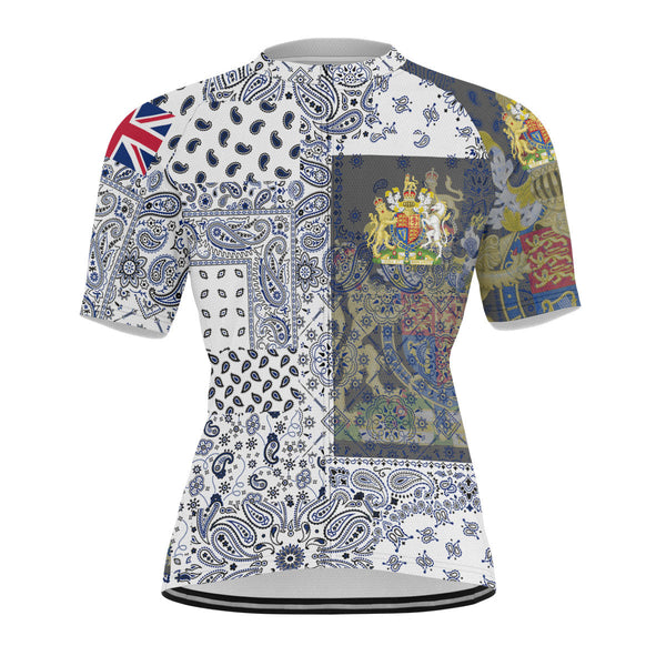 United Kingdom Men Cycling Jersey Paisley Flag And Skull Style 1