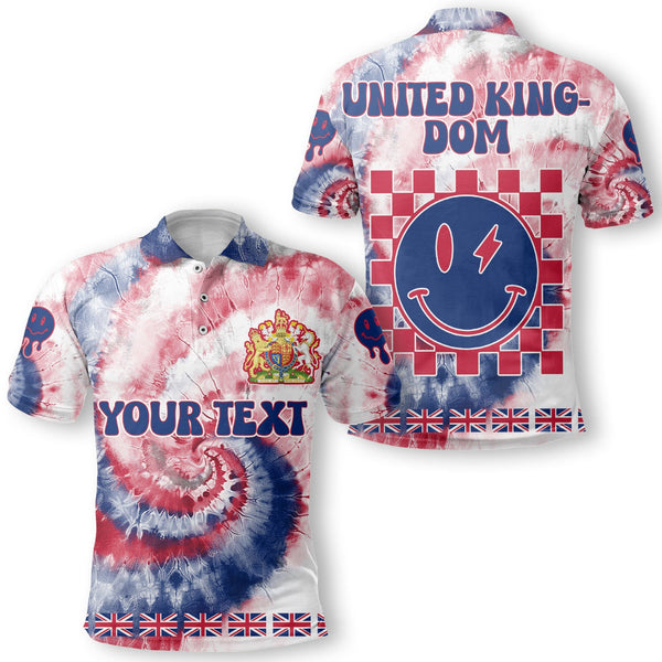 United Kingdom Polo Shirt Custom Tie Dye Style 1