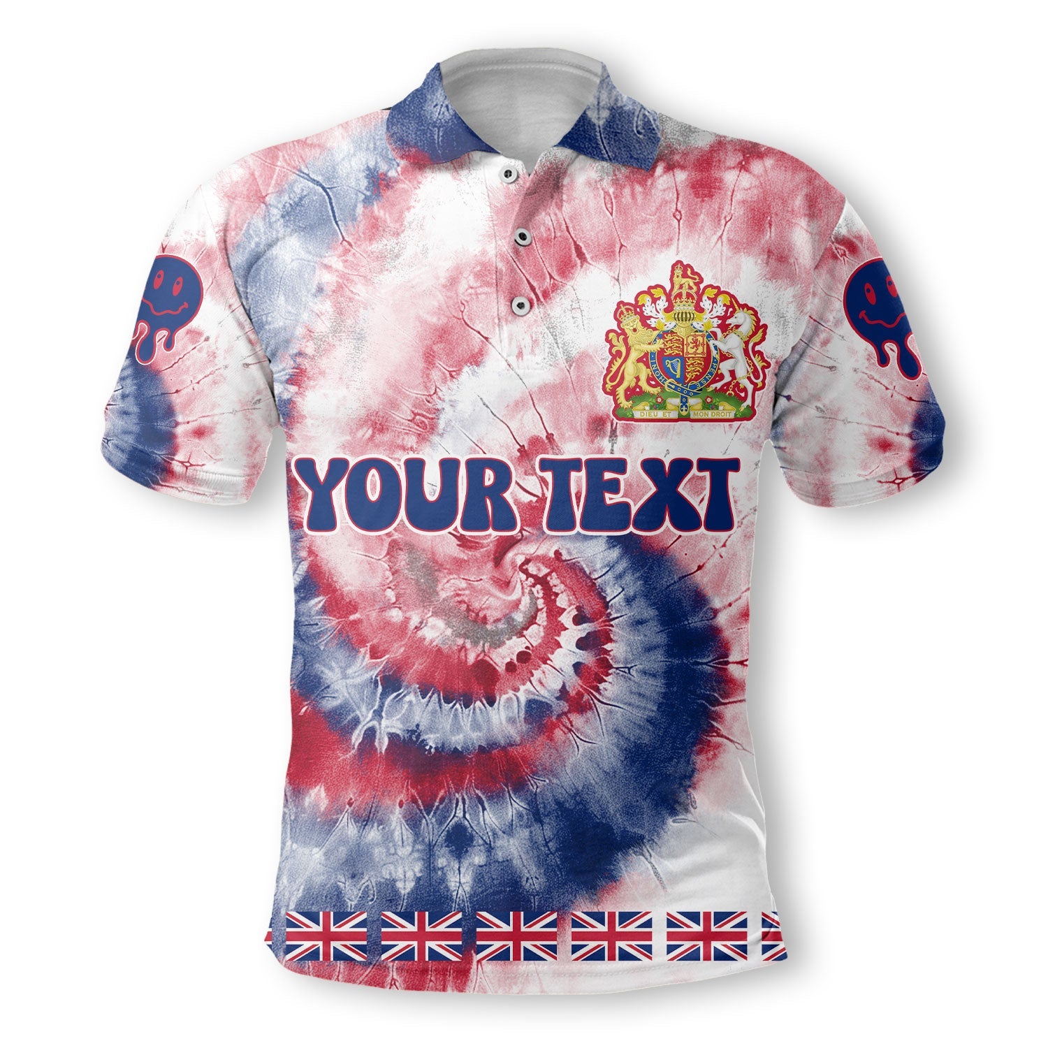 United Kingdom Polo Shirt Custom Tie Dye Style 2