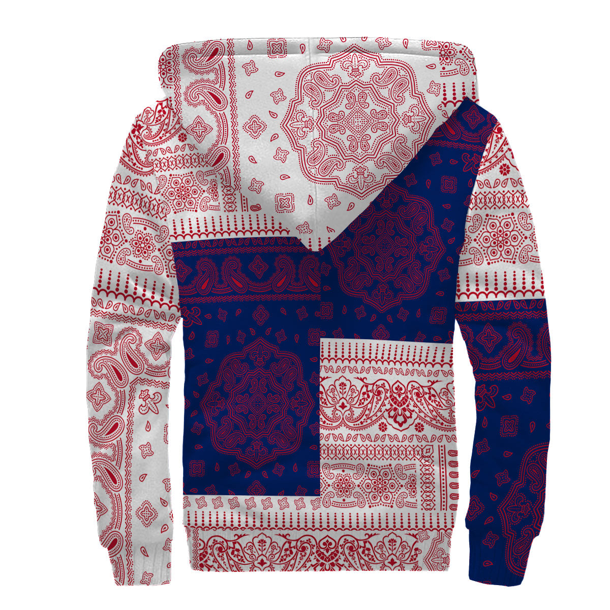 United Kingdom Sherpa Hoodie Flag And Paisley Basic Style 2