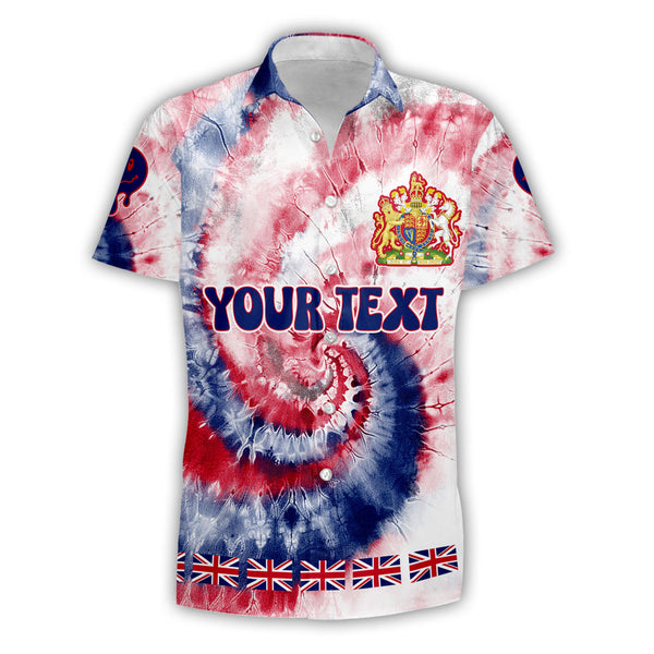 United Kingdom Short Sleeve Shirt Custom Tie Dye Style 1