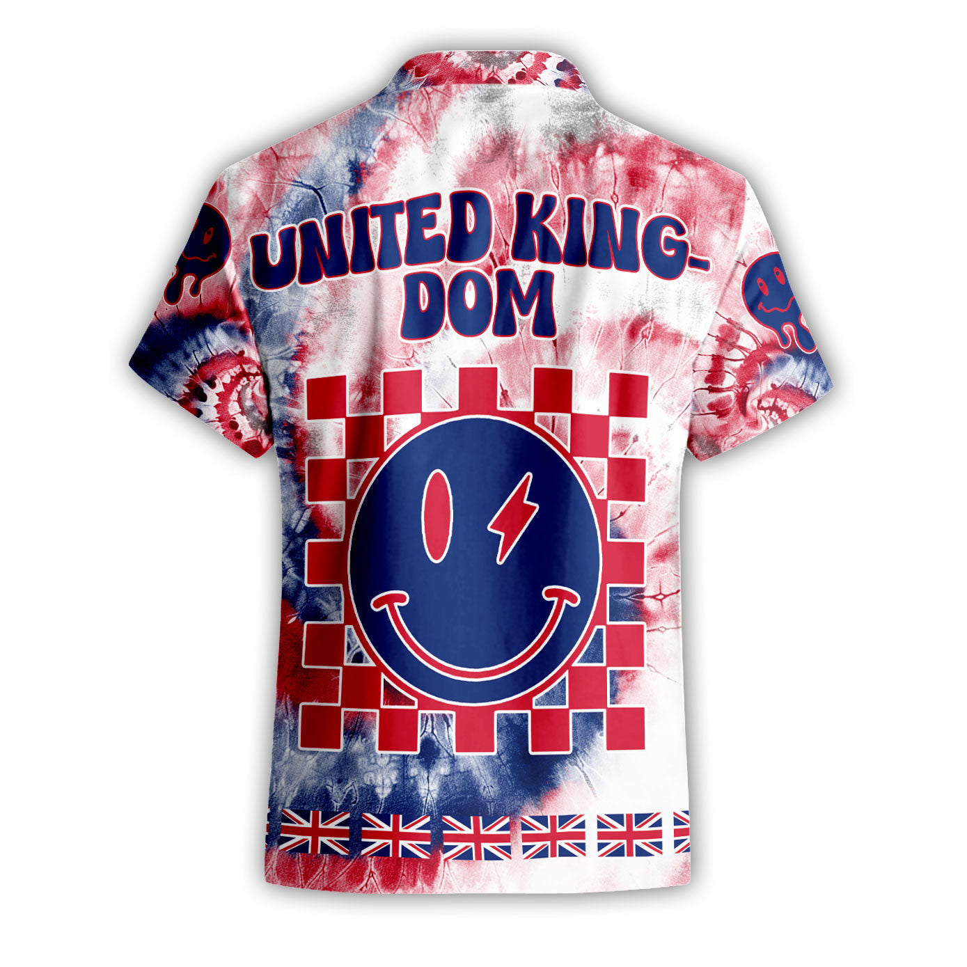 United Kingdom Short Sleeve Shirt Custom Tie Dye Style 2