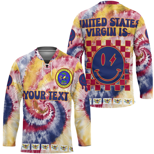 United States Virgin Islands Hockey Jersey Custom Tie Dye Style 1