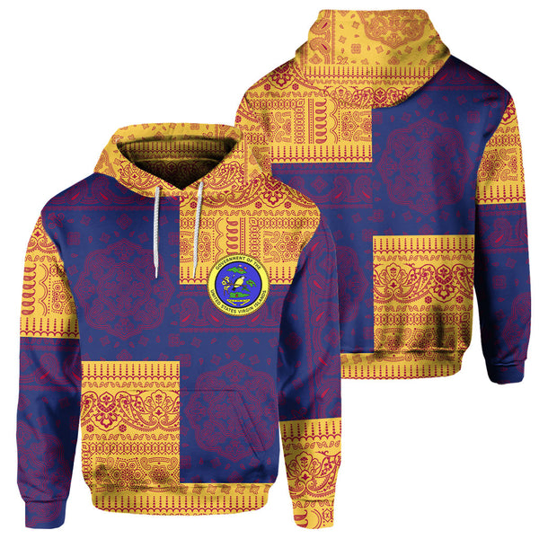 United States Virgin Islands Hoodie Flag And Paisley Basic Style 1