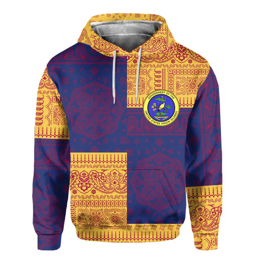 United States Virgin Islands Hoodie Flag And Paisley Basic Style 2