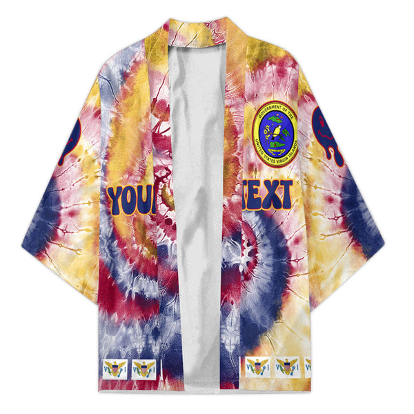 United States Virgin Islands Kimono Custom Tie Dye Style 1