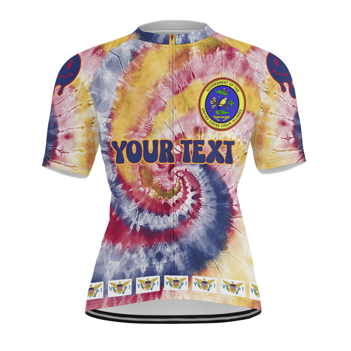 United States Virgin Islands Men Cycling Jersey Custom Tie Dye Style 1