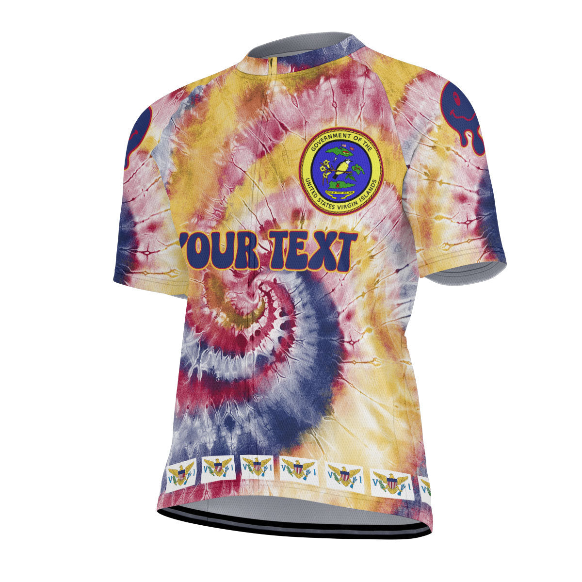 United States Virgin Islands Men Cycling Jersey Custom Tie Dye Style 2