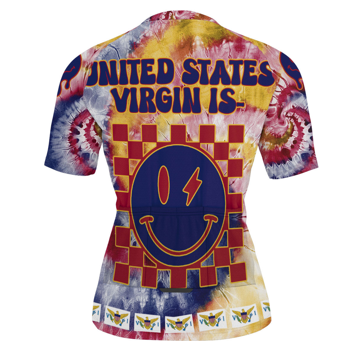 United States Virgin Islands Men Cycling Jersey Custom Tie Dye Style 3