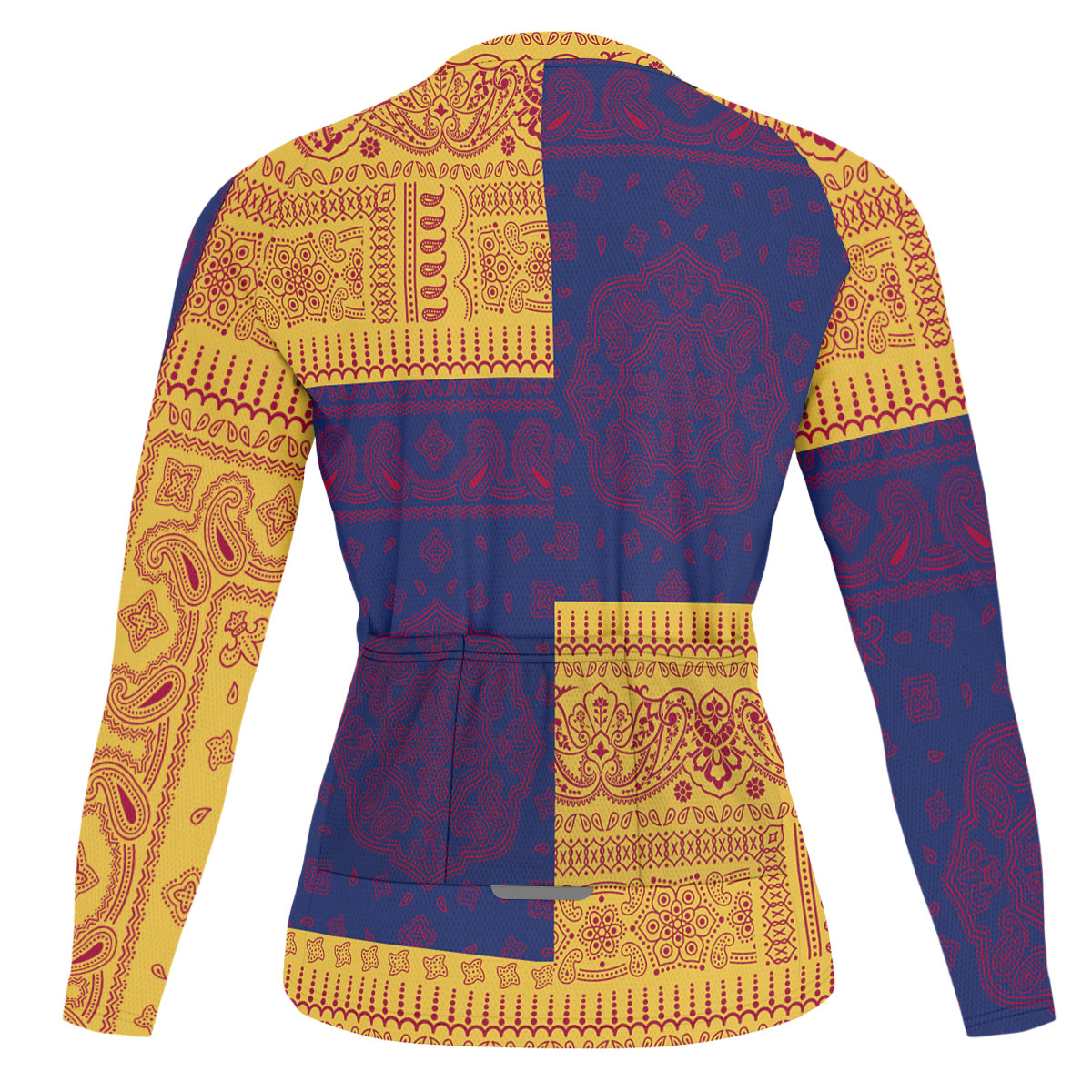 United States Virgin Islands Raglan Men Cycling Jersey Long Sleeve Flag And Paisley Basic Style 2