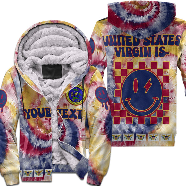 United States Virgin Islands Sherpa Hoodie Custom Tie Dye Style 1