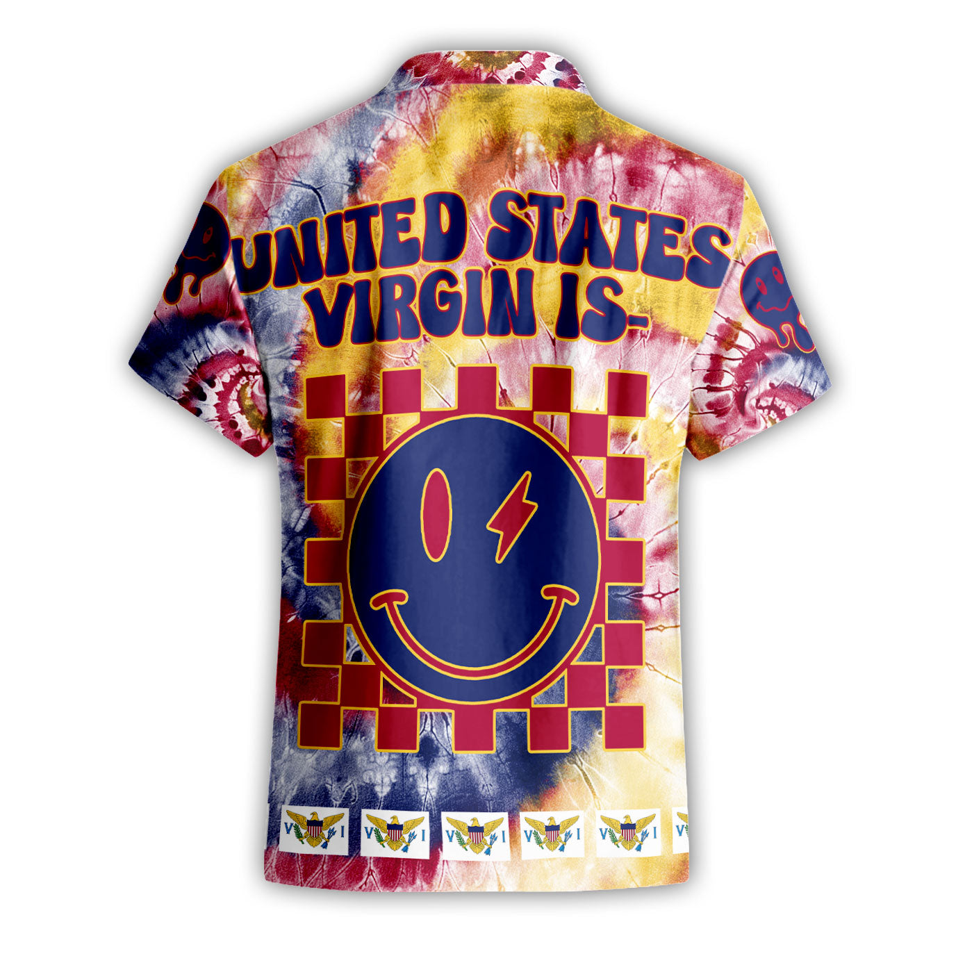 United States Virgin Islands Short Sleeve Shirt Custom Tie Dye Style 2