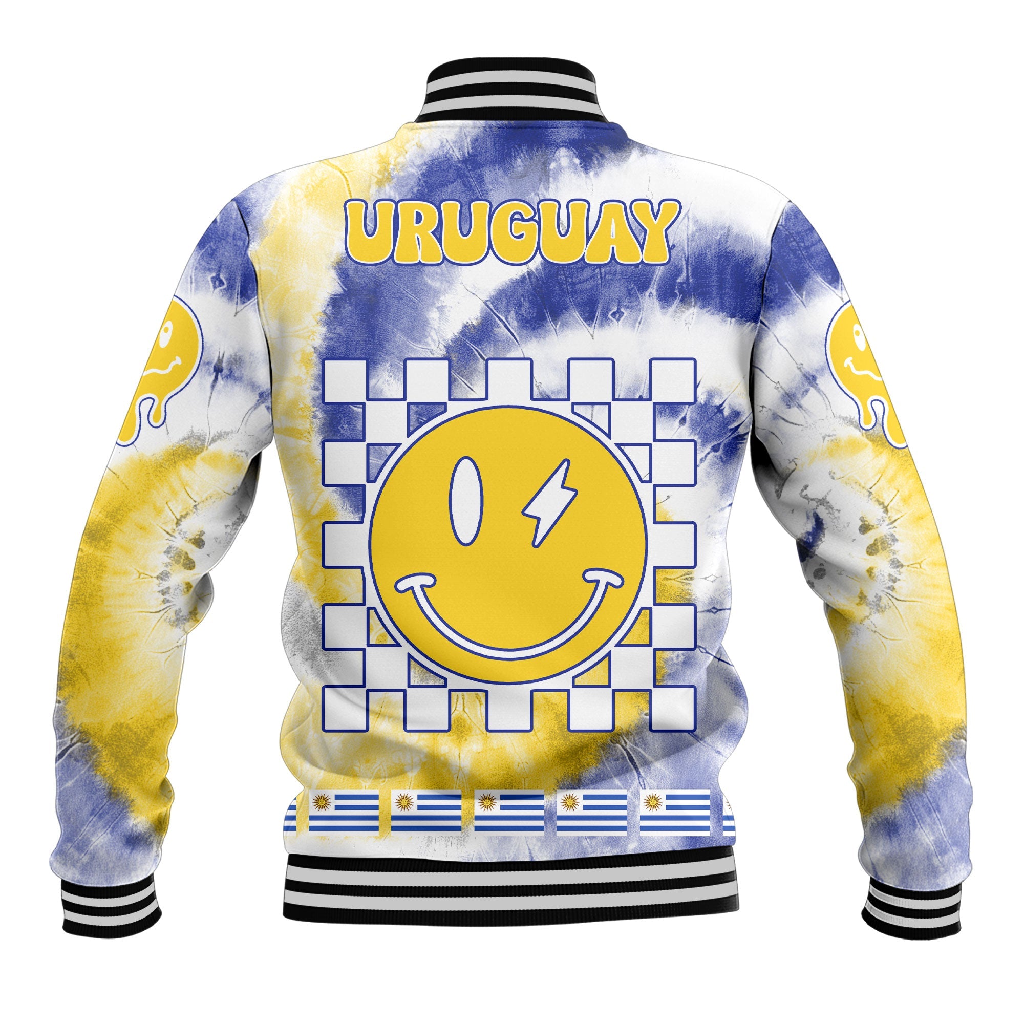 Uruguay Baseball Jacket Custom Tie Dye Style 3