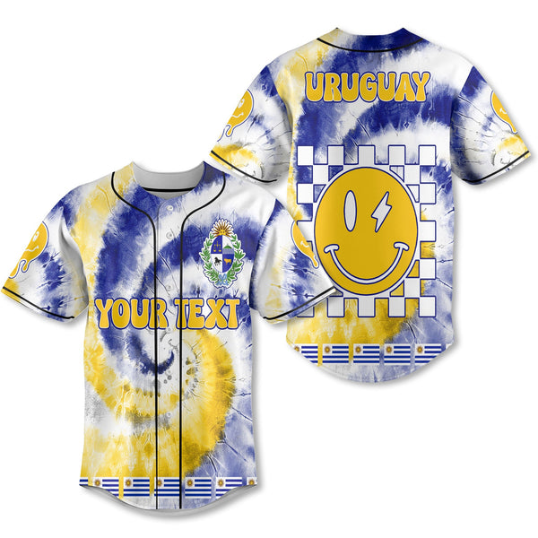 Uruguay Baseball Jersey Custom Tie Dye Style 1