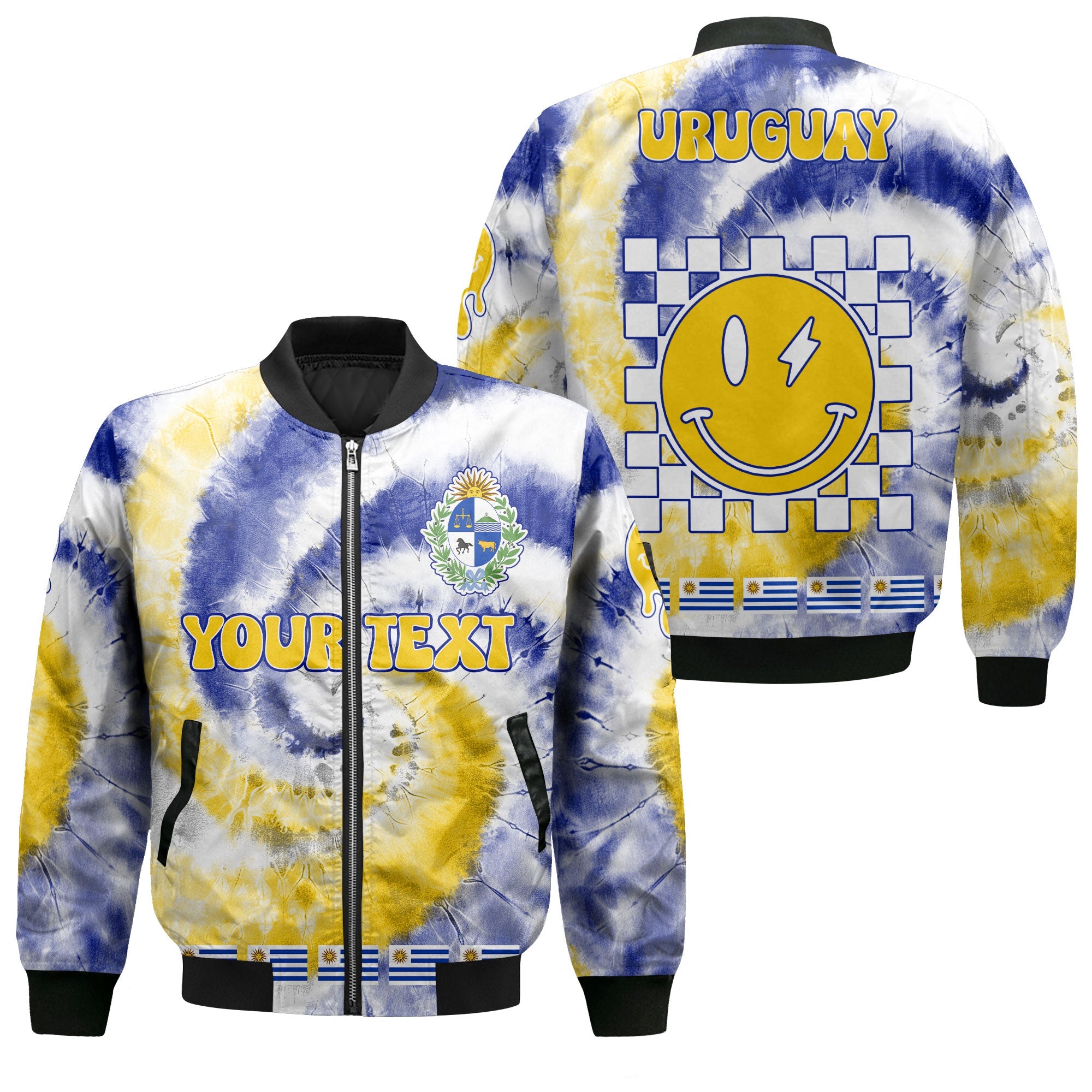 Uruguay Bomber Jacket Custom Tie Dye Style 1