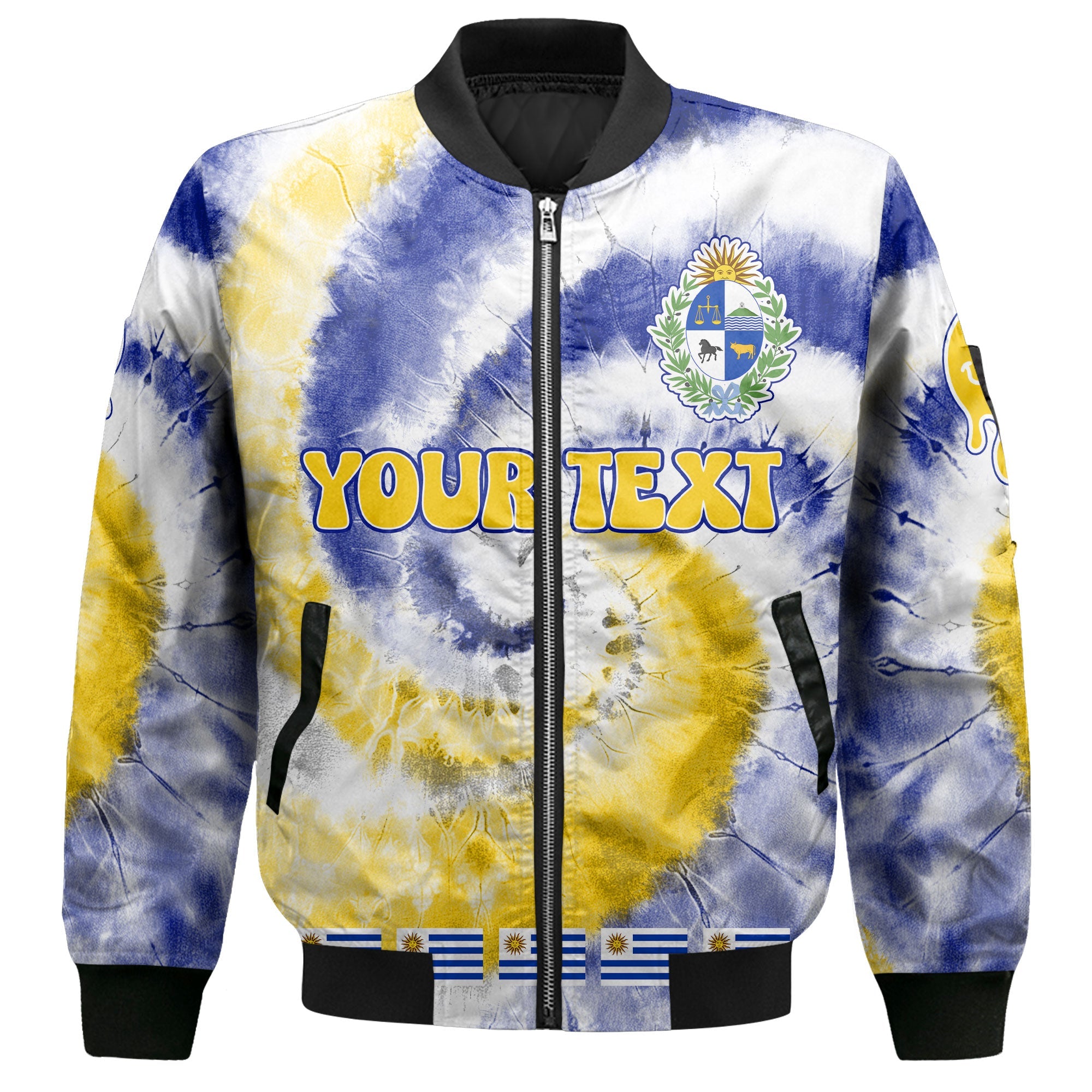 Uruguay Bomber Jacket Custom Tie Dye Style 2