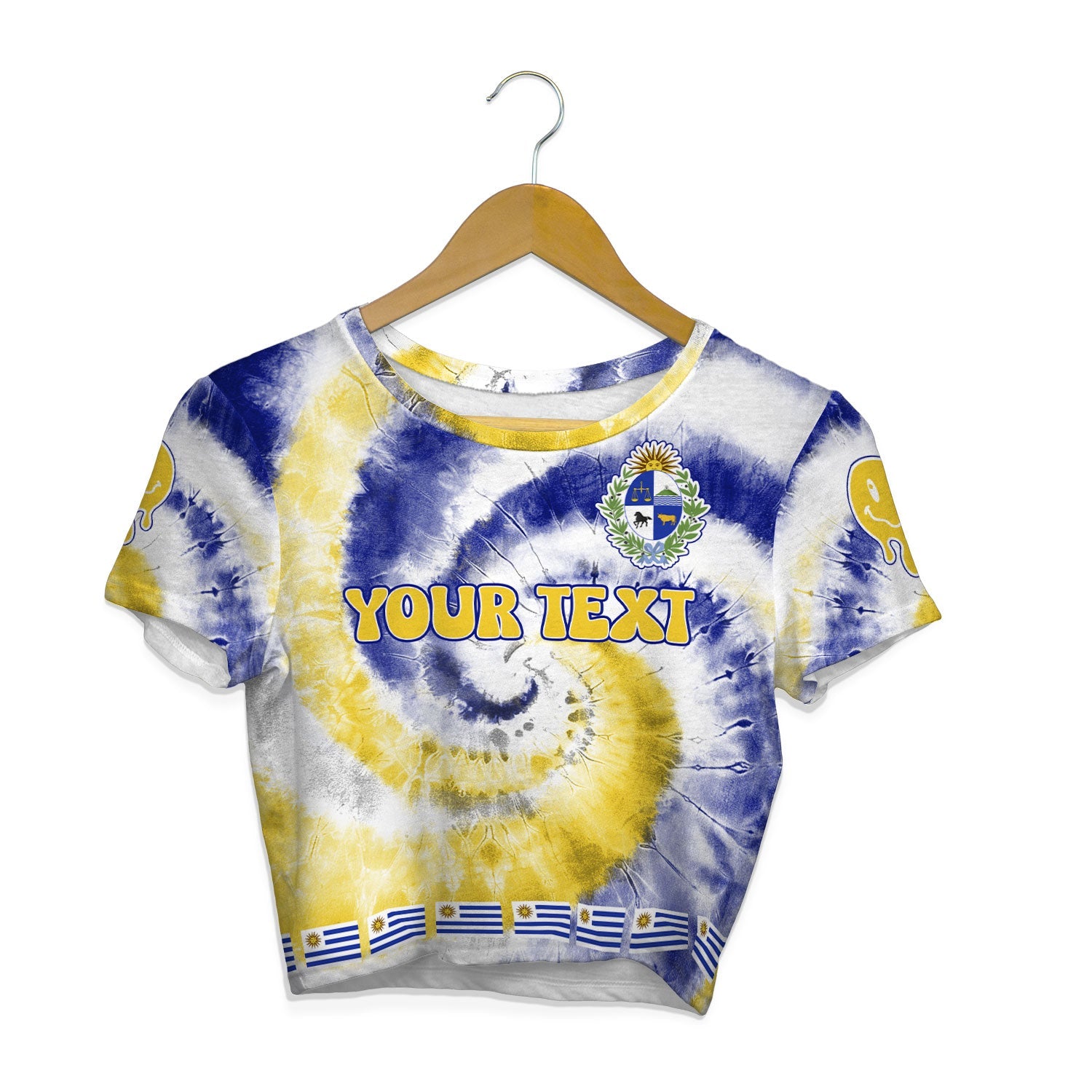 Uruguay Croptop T Shirt Custom Tie Dye Style 1