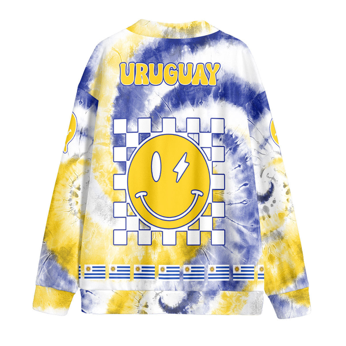 Uruguay Fleece Cardigan Custom Tie Dye Style 2