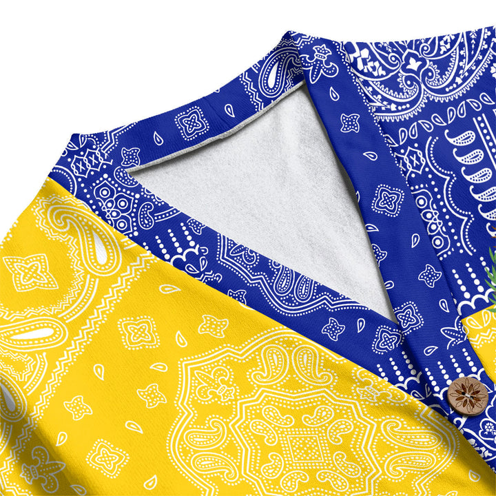 Uruguay Fleece Cardigan Flag And Paisley Basic Style 4