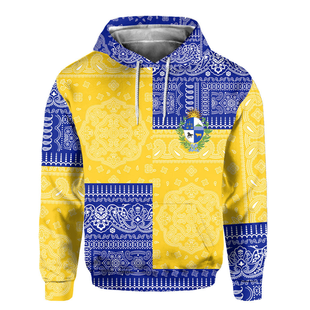 Uruguay Hoodie Flag And Paisley Basic Style 2