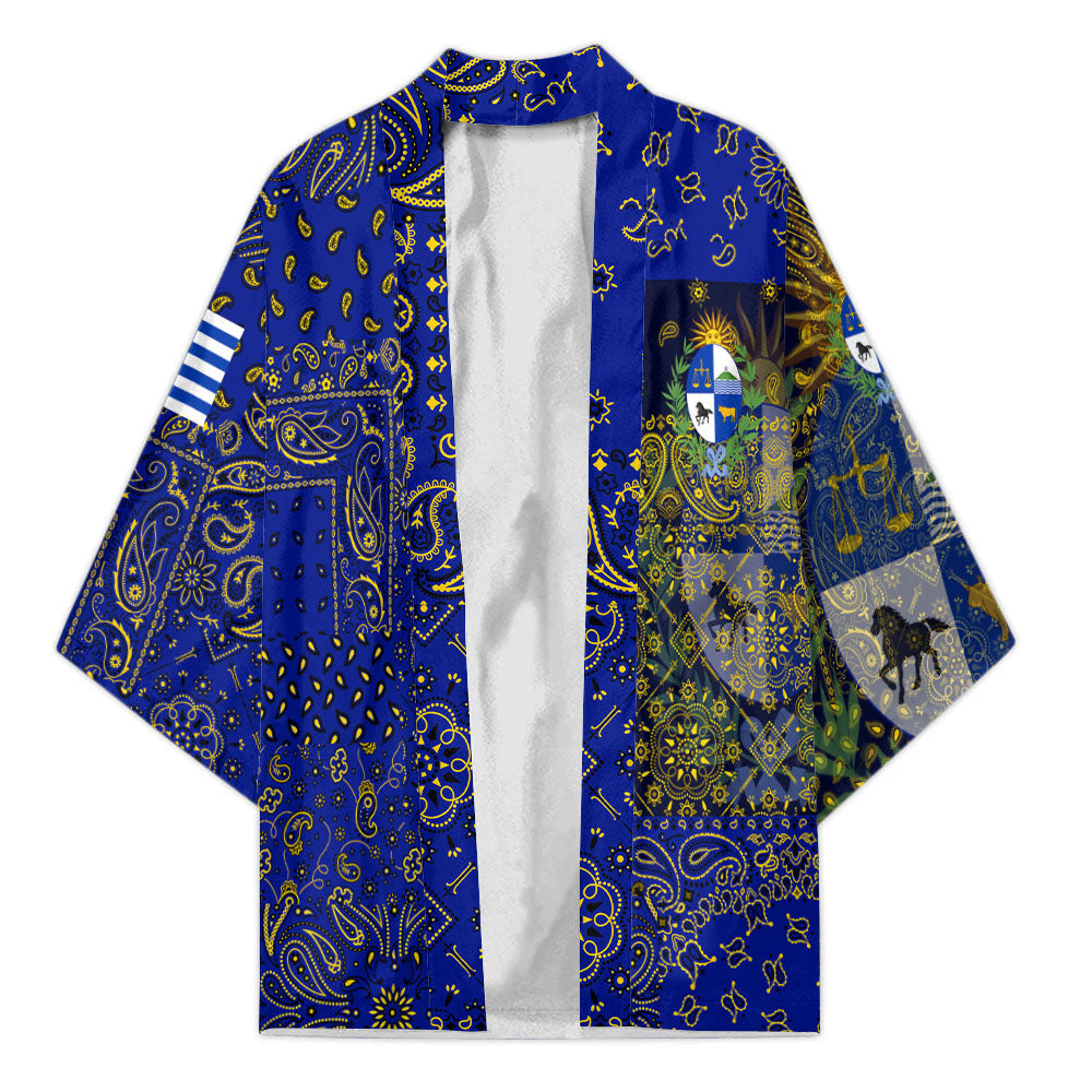 Uruguay Kimono Paisley Flag And Skull Style 1