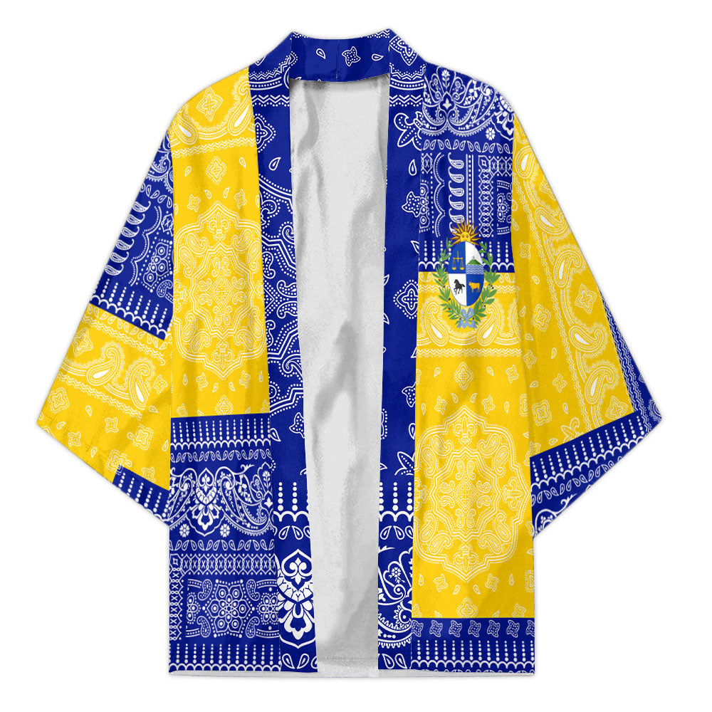 Uruguay Kimono Flag And Paisley Basic Style 2