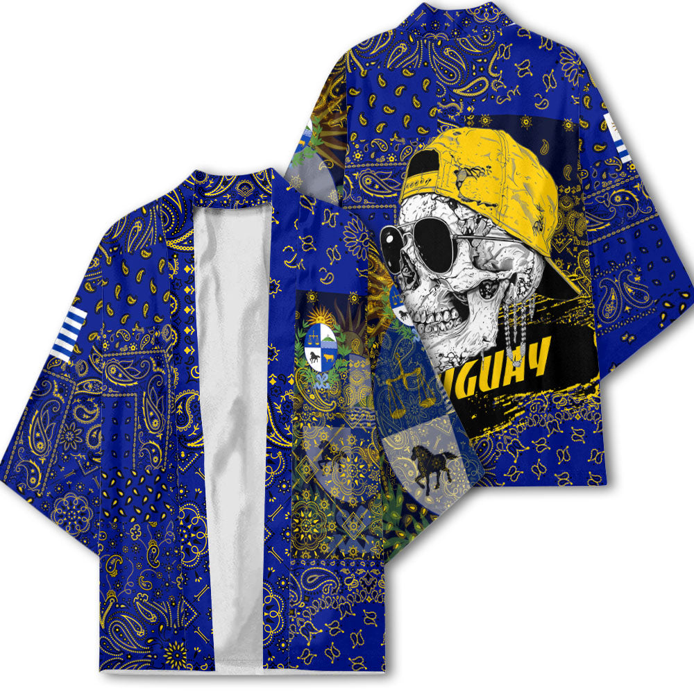 Uruguay Kimono Paisley Flag And Skull Style 2