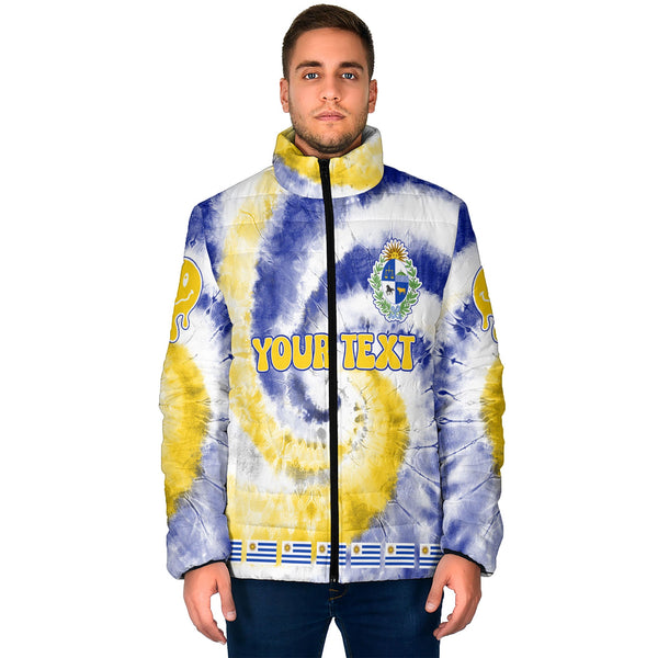 Uruguay Men Padded Jacket Custom Tie Dye Style 1