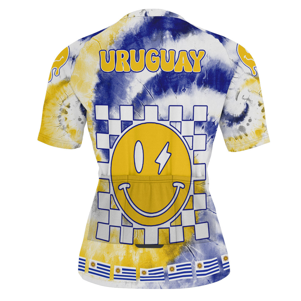 Uruguay Men Cycling Jersey Custom Tie Dye Style 3