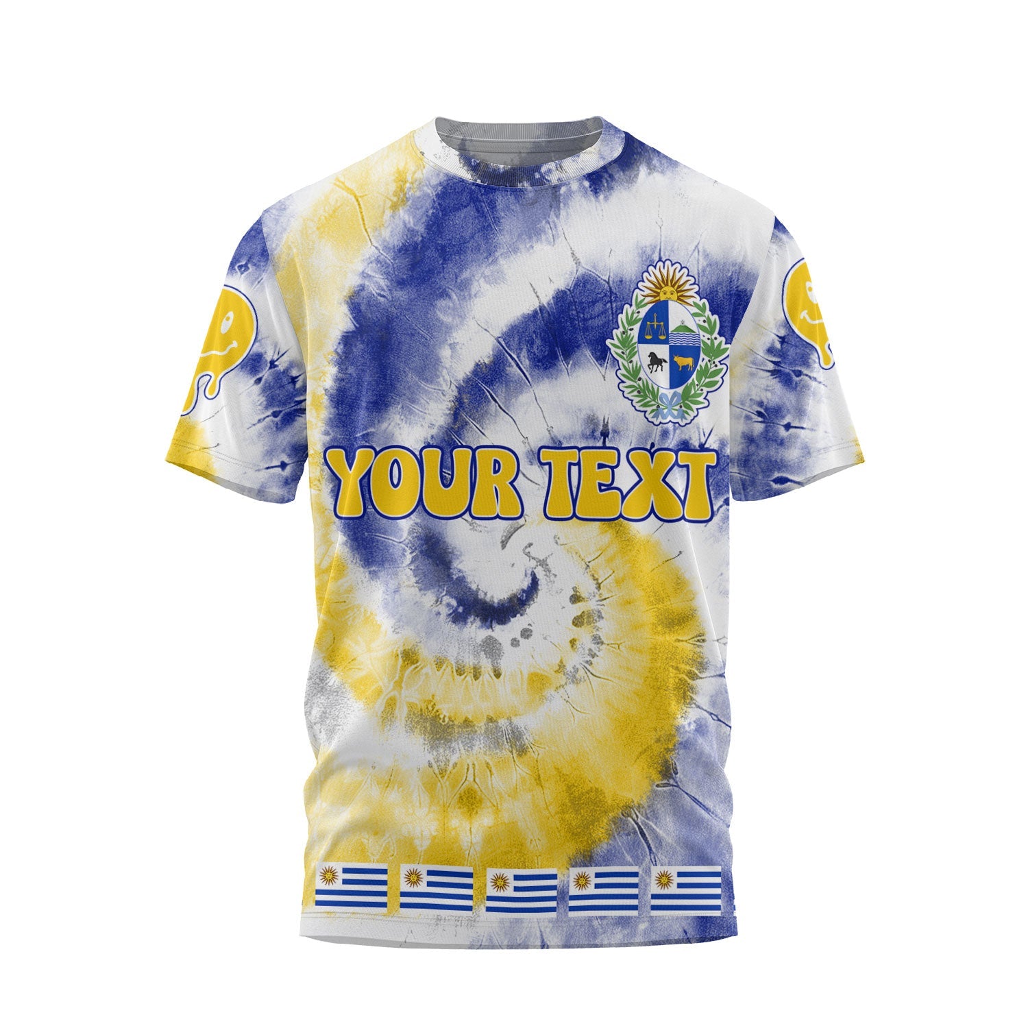 Uruguay T Shirt Custom Tie Dye Style 1