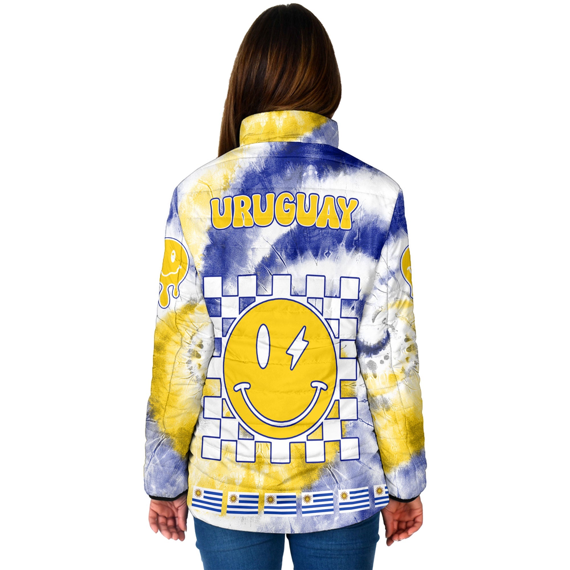 Uruguay Women Padded Jacket Custom Tie Dye Style 2