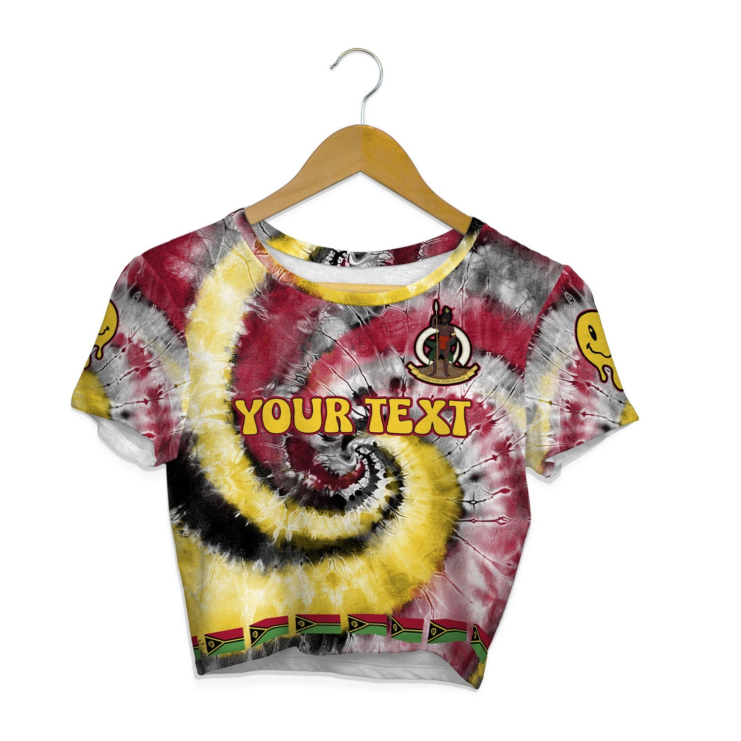 Vanuatu Croptop T Shirt Custom Tie Dye Style 1